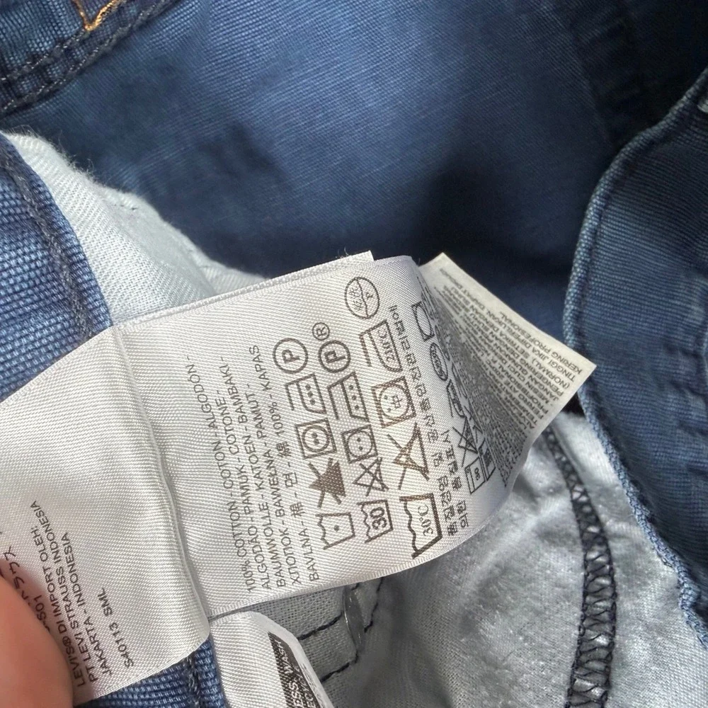Levis 514 Straight Fit Blue Cotton Canvas Pants Mens 33x30 Preppy Blokecore